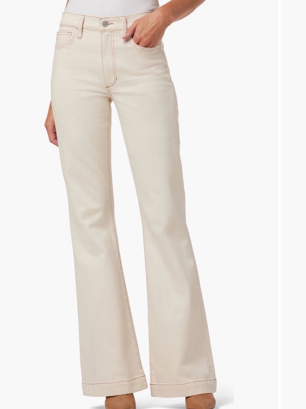 Joe's Jeans Ecru High Waist Flare Trouser Jeans